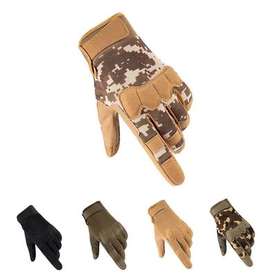 HYCOPROT Full Finger Tactical Gloves, Touch Screen Knuckle Protective Breathable Lightweight Outdoor Military Gloves for Shooting, Hunting, Motorcycling, Climbing (Medium, Yellow Camo)