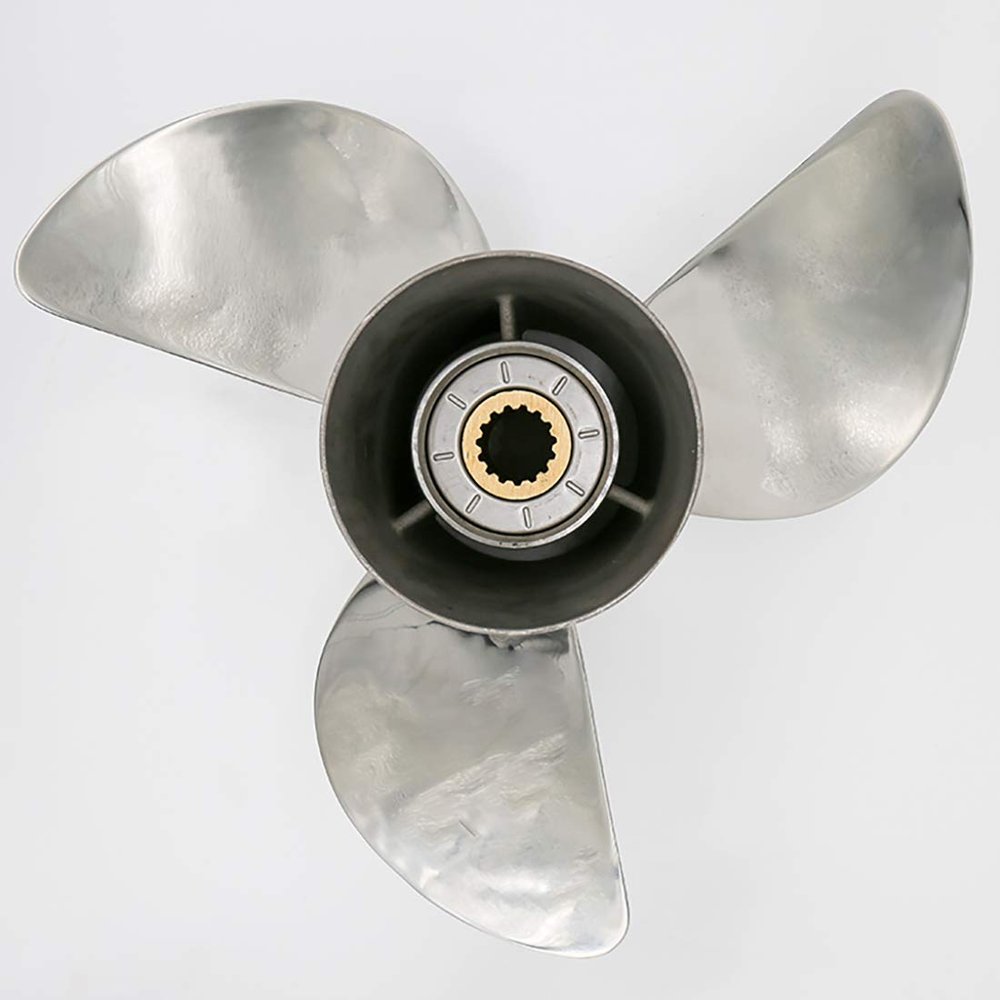 Flish Propeller OEM Stainless Steel 3-4 Blades Outboard Propeller fit Honda Engines 75-130HP,15 Tooth Spline, RH (13 7/8 x 17)