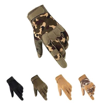 HYCOPROT Full Finger Tactical Gloves, Touch Screen Knuckle Protective Breathable Lightweight Outdoor Military Gloves for Shooting, Hunting, Motorcycling, Climbing (Medium, Green Camo)