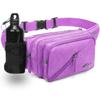 Afreter Fanny Pack Waterproof Waist Bag Pack Men Women Hip Bum Bag With Water Bottle Holder Adjustable Strap Suitable For Outdoors Workout Traveling Hiking Cycling Dog Walking Pouch Bag(Purple) view 1