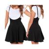 LXXIASHI Women's High Waist Suspender Pleated Skirts Casual School Girls Versatile Strappy Dress (XXL, Black) view 1