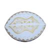 TheKufi Textured White and Golden Embroidered Sandal Kufi Crown Cap Muslim Hat (L- 23" (58.5cm)) view 2