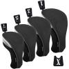 Andux 4pcs/Pack Mesh Golf 460cc Driver Fairway Wood Club Head Covers with Interchangeable No. Tags Black view 1