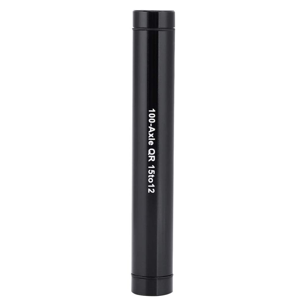 15mm to 12mm Thru axle Adapter, 15mm to 12mm Front Axle Adapter, Quick Release Wheel Fork Axle, Aluminium Alloy Skewer Adapter, 1 Pack(Black)