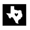Texas with Heart Vinyl Decal | White | Made in USA by Foxtail Decals | for Car Windows, Tablets, Laptops, Water Bottles, etc. | 4.5 x 4.2 inch view 2