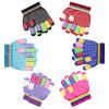 LUTER 6 Pairs Kids Anti-Skid Magic Gloves, Multicolor Winter Warm Full Finger Mittens Stretchy Knitted Gloves for Kids Boys and Girls view 1