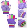 LUTER 6 Pairs Kids Anti-Skid Magic Gloves, Multicolor Winter Warm Full Finger Mittens Stretchy Knitted Gloves for Kids Boys and Girls view 3