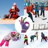 LUTER 6 Pairs Kids Anti-Skid Magic Gloves, Multicolor Winter Warm Full Finger Mittens Stretchy Knitted Gloves for Kids Boys and Girls view 4