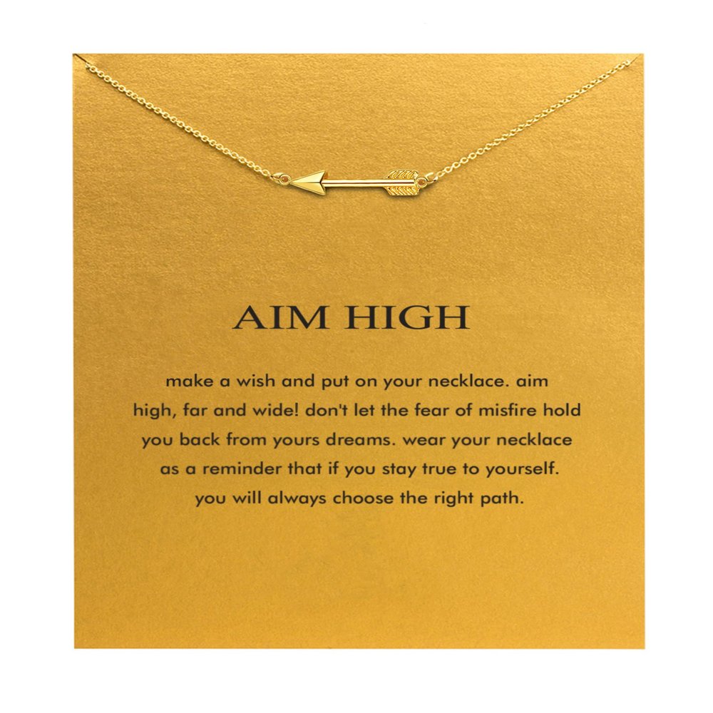 Baydurcan Arrow Necklace Arrow Pendant Chain Necklace with Message Card Gift Card
