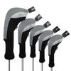 Andux 5pcs/Set Mesh Golf 460cc Driver Fairway Wood Club Head Covers Long Neck with No. Tags Black/Grey view 1