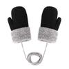 Toddler Baby Knitted Winter Gloves Kids Boys Girls Thick Fleece Lined Cable Mitten Wool Warm Knit Snow Ski Glove Children Mittens with String Outdoor Cold Weather Thermal Gloves Age 1-4Y view 1