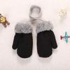 Toddler Baby Knitted Winter Gloves Kids Boys Girls Thick Fleece Lined Cable Mitten Wool Warm Knit Snow Ski Glove Children Mittens with String Outdoor Cold Weather Thermal Gloves Age 1-4Y view 2