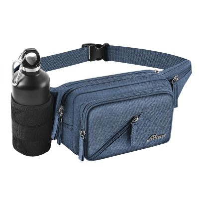 Afreter Fanny Pack Waterproof Waist Bag Pack Men Women Hip Bum Bag With Water Bottle Holder Adjustable Strap Suitable For Outdoors Workout Traveling Hiking Cycling Dog Walking Pouch Bag(Blue)