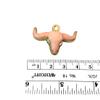 1.5" Gold Plated Peach Acrylic Steer Skull Pendant - Measuring 36mm x 25mm Approx. - Available in 10 Colors, See Related Items Link view 2