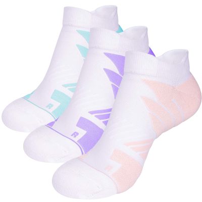 Hylaea No Show Running Athletic Anti-Blister Wicking Coolmax Socks, Seamless Anti-odor (3 Pairs Mint+Pink+Purple, X-Large)