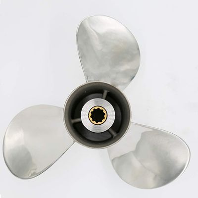 Flish Propeller OEM Stainless Steel 3-4 Blades Outboard Propeller fit Honda Engines 25-30HP,8 Tooth Spline, RH (9.9 x 9 (4 Blades))