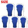 Andux 5pcs/Set Golf 460cc Driver Fairway Wood Club Head Covers Short Neck Blue view 2