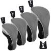 Andux 4pcs/Pack Mesh Golf 460cc Driver Fairway Wood Club Head Covers with Interchangeable No. Tags Gray view 1