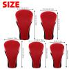Andux 5pcs/Set Golf 460cc Driver Fairway Wood Club Head Covers Short Neck Red view 2