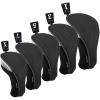 Andux 5pcs/Set Golf 460cc Driver Fairway Wood Club Head Covers Short Neck Black view 1