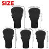 Andux 5pcs/Set Golf 460cc Driver Fairway Wood Club Head Covers Short Neck Black view 2