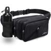 Afreter Fanny Pack Waterproof Waist Bag Pack Men Women Hip Bum Bag With Water Bottle Holder Adjustable Strap Suitable For Outdoors Workout Traveling Hiking Cycling Dog Walking Pouch Bag(black) view 1