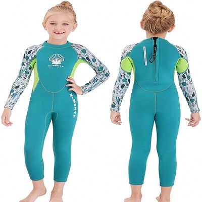 MWTA Wetsuit for Kids Boys Girls 2.5mm Neoprene Thermal Swimsuit Fullsuit Wet Suits Long Sleeve for Toddler Child Junior Youth Swimming, Diving, Surfing Aqua-XL
