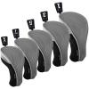 Andux 5pcs/Set Golf 460cc Driver Fairway Wood Club Head Covers Short Neck Gray view 1