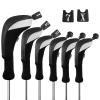 Andux 6pcs/Set Golf Club Head Covers Woods Drivers Fairway Hybrid Set Long Neck (3 Hybrid + 3 Woods) (Black/Black) view 1