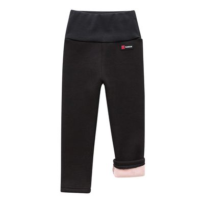 Evelin LEE Baby Boys Girls Winter Warm Fleece Lined Leggings Stretchy High Waisted Active Sweatpants(3-4 Years/Tag 120) Black
