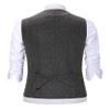 Zeattall Men's Herringbone Tweed Wool Suit Vest Single Breasted Slim Fit Waistcoat Vest(XXXL,Black) view 2
