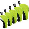 Andux 5pcs/Set Golf 460cc Driver Fairway Wood Club Head Covers Short Neck Green view 1