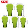 Andux 5pcs/Set Golf 460cc Driver Fairway Wood Club Head Covers Short Neck Green view 2