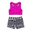 JEEYJOO Kids Girls Athletic Two-Piece Swimsuits Crop Tops Shorts Tracksuits Dance Sports Gymnastics Leotard Rose&Black 3-4 Years view 4