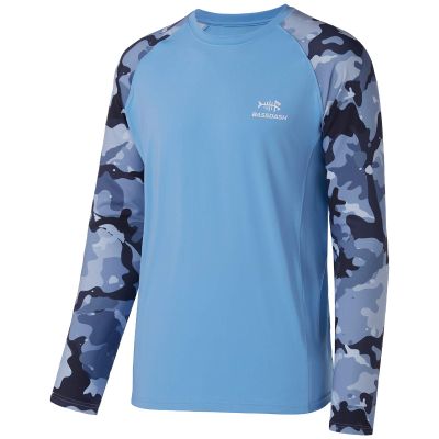 BASSDASH UPF 50 Fishing Tee for Men Camo Long Sleeve Shirt Quick Dry Sweatshirts