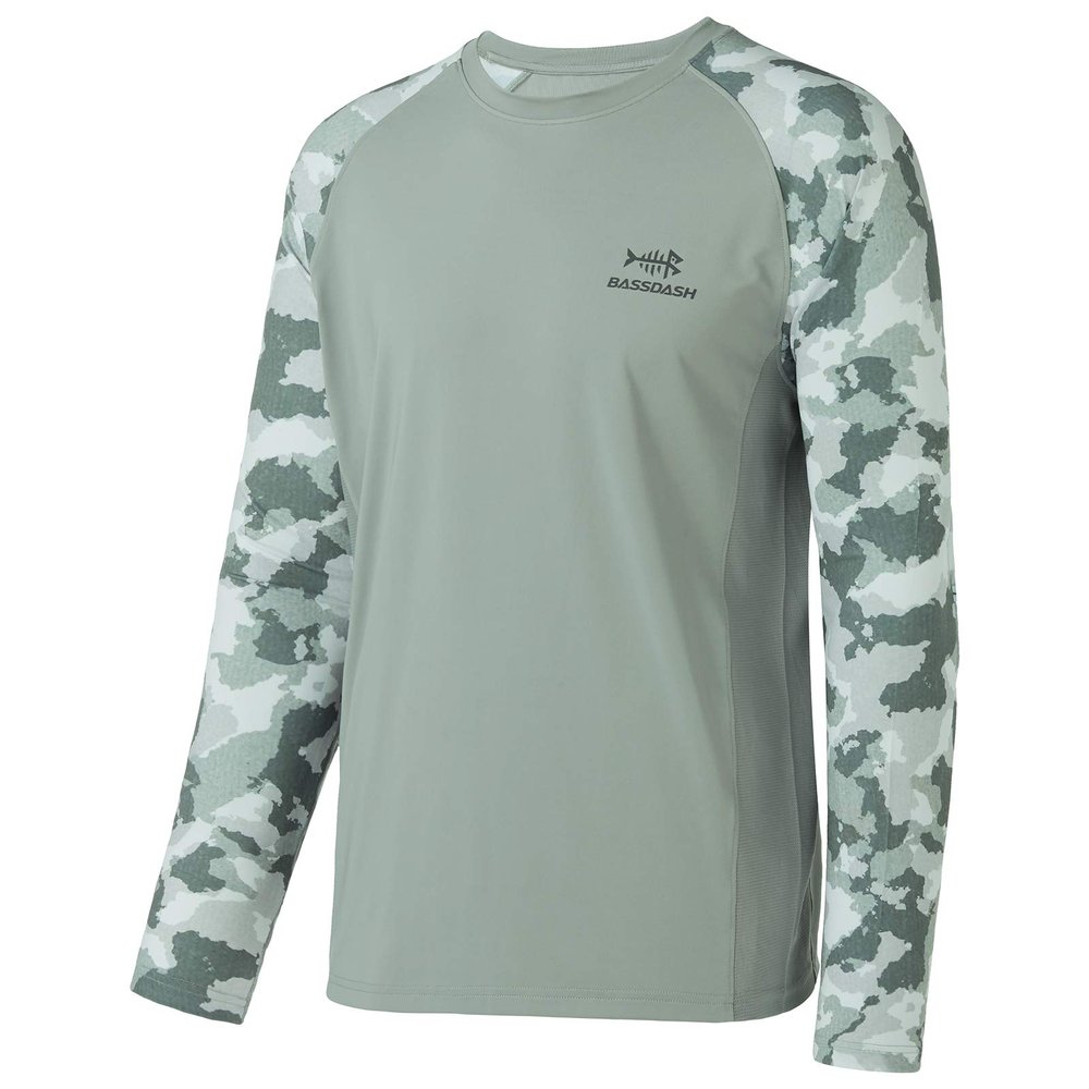 BASSDASH UPF 50 Fishing Tee for Men Camo Long Sleeve Shirt Quick Dry Sweatshirts