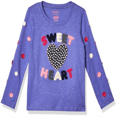 Hatley Baby Girls' Long Sleeve T-Shirt, Sweet Heart, 3-6 Months