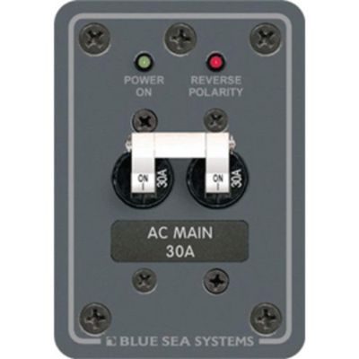 CWR Wholesale 9" Black Functional Blue Sea 8077 Breaker Panel 120VAC 30A Main