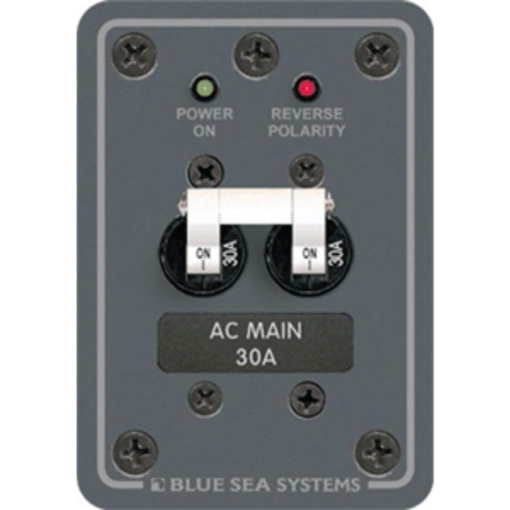 CWR Wholesale 9" Black Functional Blue Sea 8077 Breaker Panel 120VAC 30A Main
