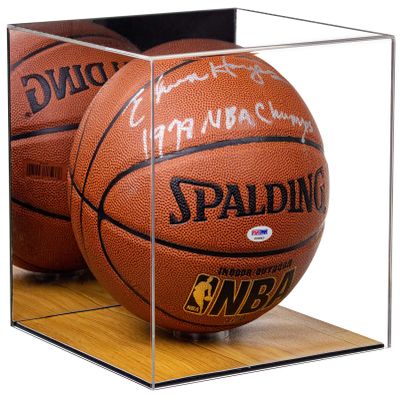 Better Display Cases Acrylic Men's Full Size Basketball Display Case with Mirror and Simulated Wood Base (B33)