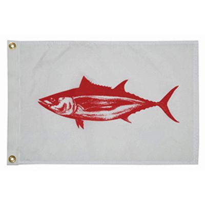 CWR Wholesale 7" White and Red Unique Taylor Made 12x18 Albacore Boat Flag