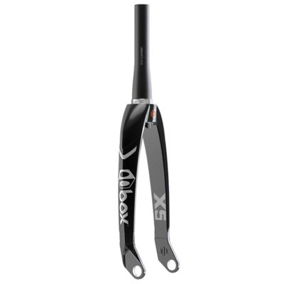 Box One Oversized X2 Pro Carbon Fork for Larger Sized Racers 1-1/8 inch Chromoly 7000 Series Steel Steerer Tube 20mm Axle Cold Forged Dropouts 32mm Offset | Black 20 X 20mm