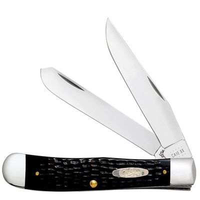 Case WR Pocket Knife Jigged Black Synthetic Trapper #22860 (2254 SS)