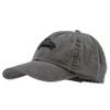 Classic Car Bug Embroidered Washed Solid Pigment Dyed Cotton Twill Brass Buckle Cap - Black OSFM view 2