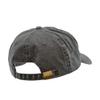 Classic Car Bug Embroidered Washed Solid Pigment Dyed Cotton Twill Brass Buckle Cap - Black OSFM view 4
