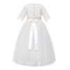 Eyelash Lace A-Line Tulle Junior Flower Girl Dress Toddler Evening Gown LG5 3 Ivory view 2