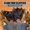 NORTY Stuffed Furry Animal Claw Paw Slippers for Toddlers, Kids, and Adults - Cozy Plush Design - Perfect for Boys, Girls, Men, and Women - House Footwear - Medium - Tan Timber Wolf Bootie view 3