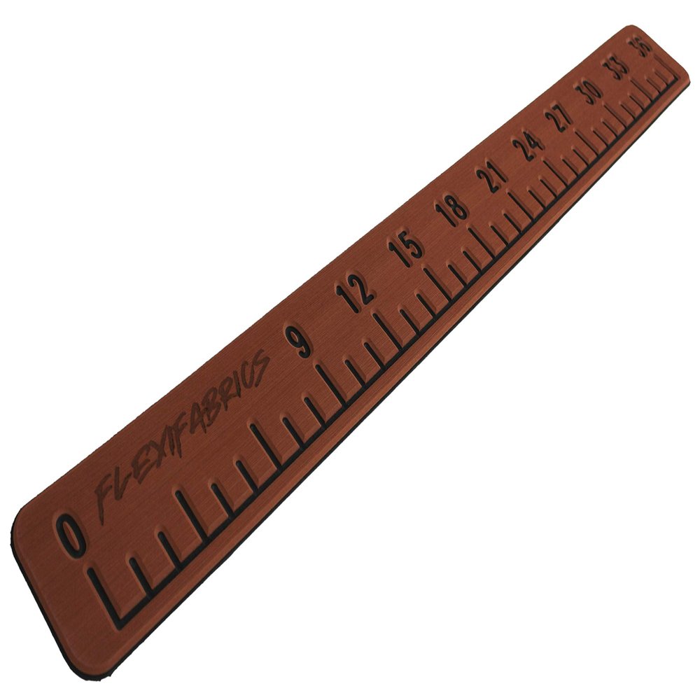 Flexifabrics Marine Foam Fish Ruler | 3M Adhesive Backing | A Great Add-on for Fishing Boats, Kayaks & Coolers | 36 Fishing Measurement Tool (Sedona Red)