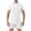 easyforever Men Short Sleeve Athletic Leotard Sports Bodysuit Gym Undershirts Boxers Wrestling Singlets White XX-Large view 1