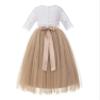 Eyelash Lace A-Line Tulle Junior Flower Girl Dress Toddler Evening Gown LG5 2 Rose Gold view 2